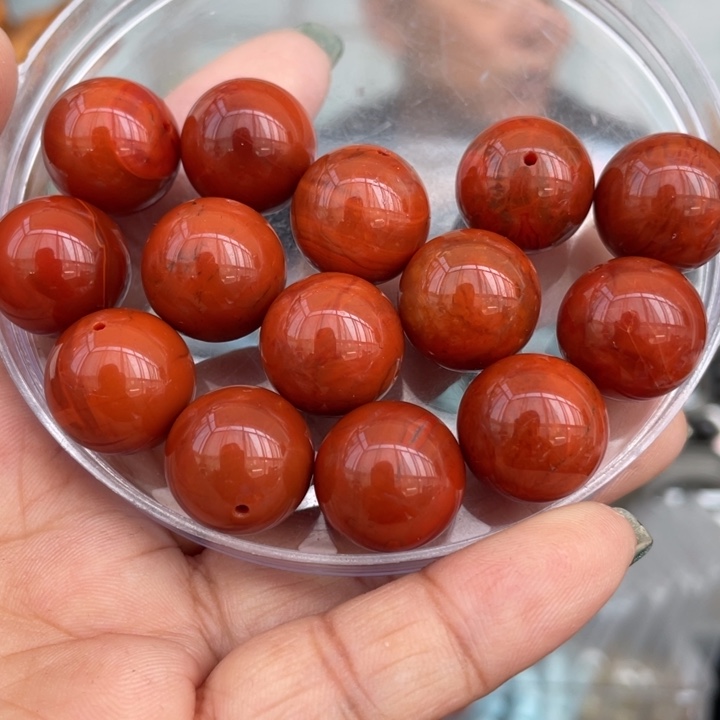 水晶手串未镶嵌16mm左右火焰南红单珠多样性发其一