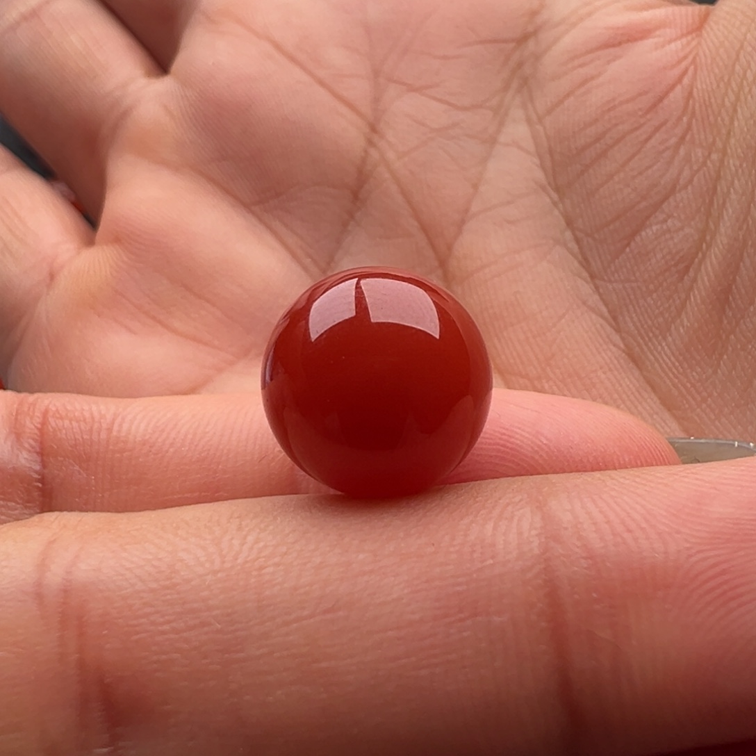 南红玛瑙未镶嵌圆珠12.5洞纹