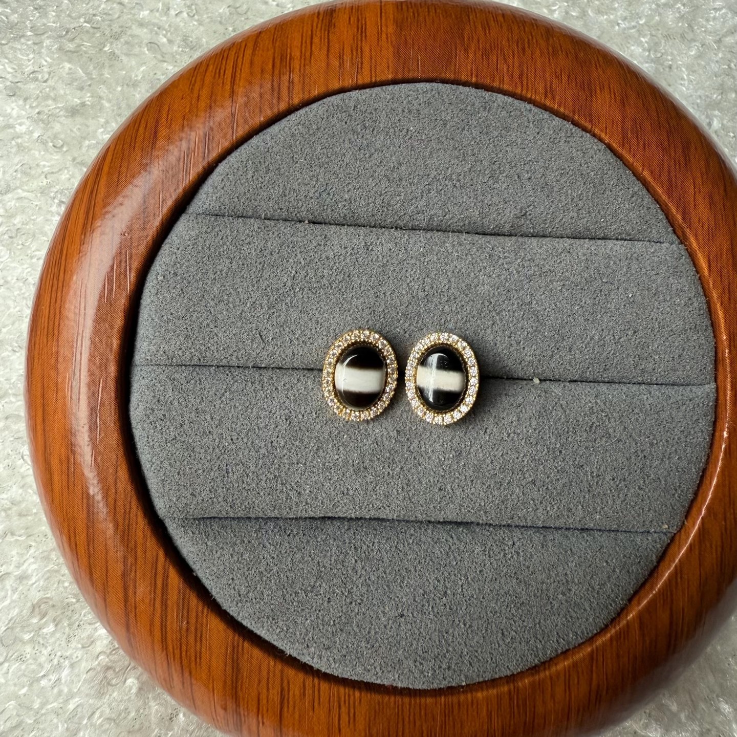 尼泊尔925纯银材质镀金耳饰高档黑色