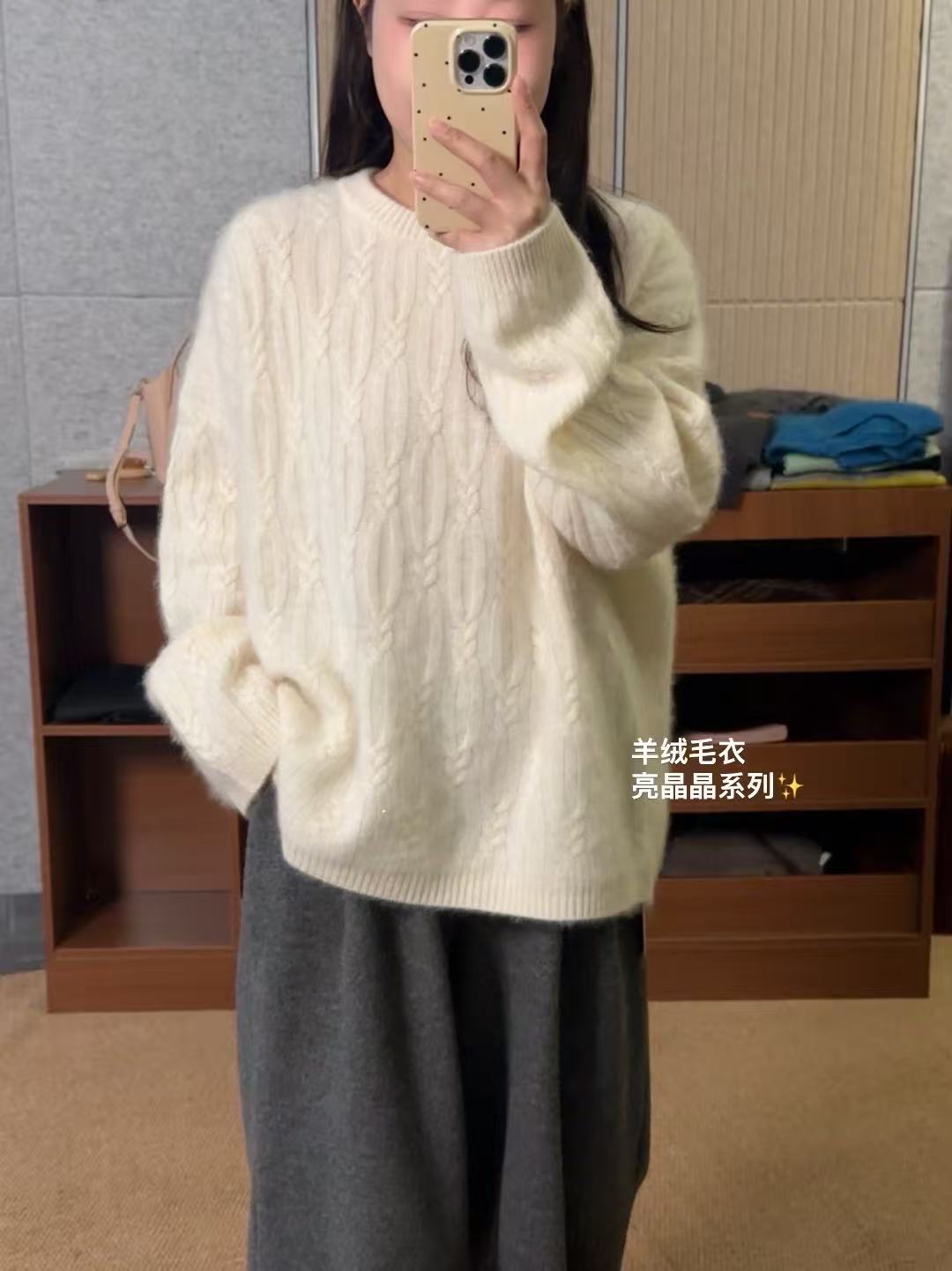 【鑫绒毛衣】厚款加绒加厚款圆领羊绒衫高领外穿羊绒毛Y000-A331