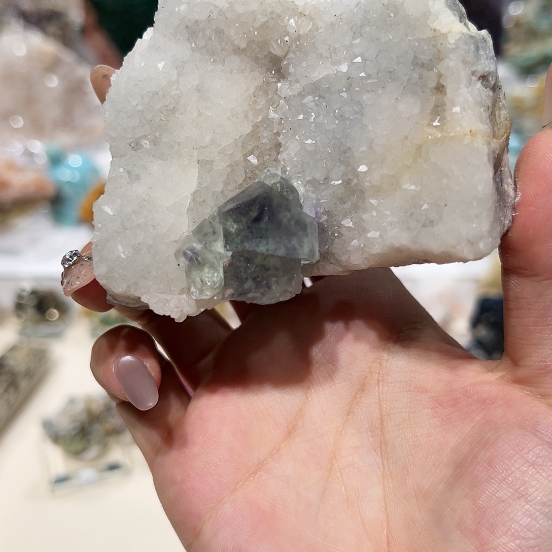 石材福建莹石绿紫色