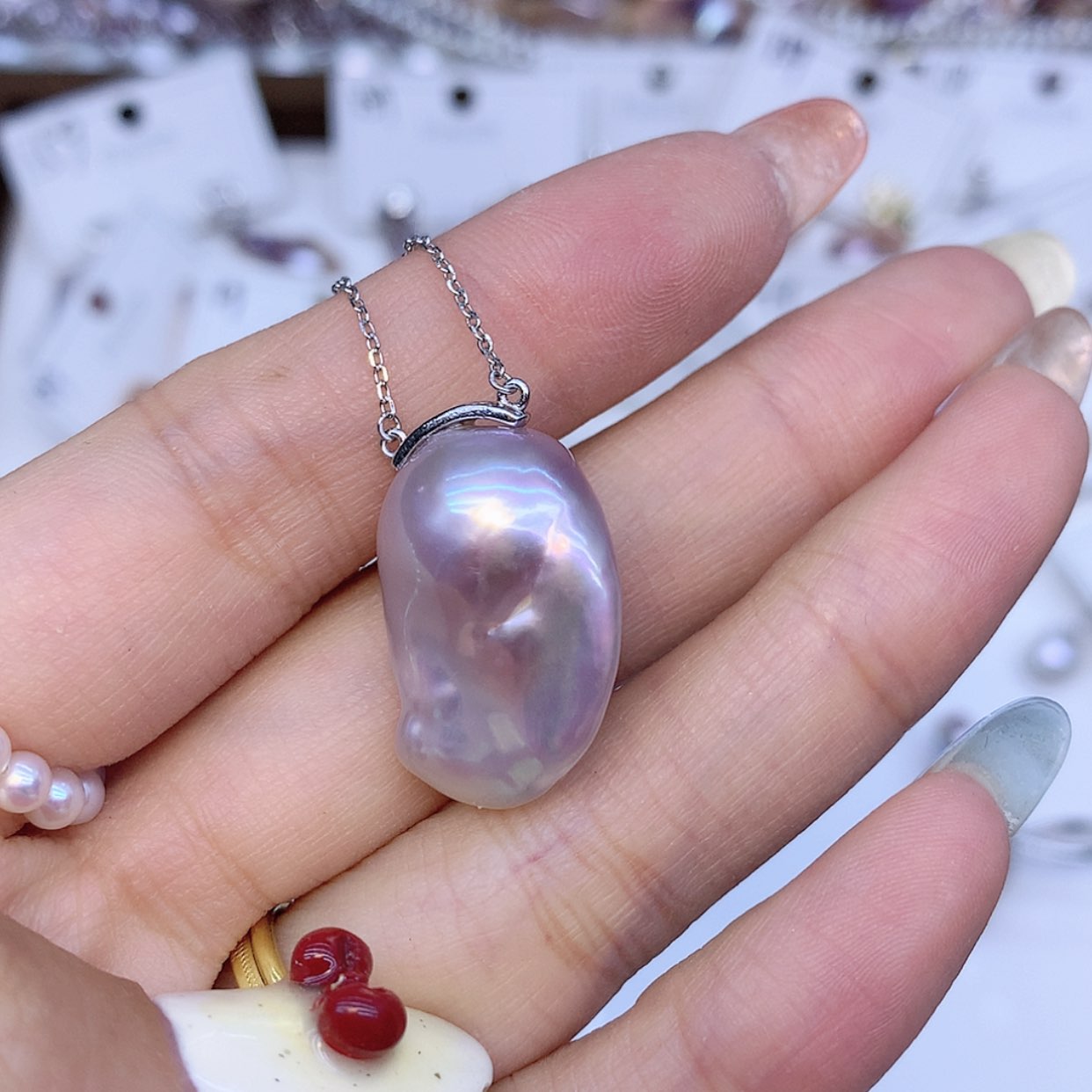 【闪购商品】淡水珍珠颈饰银S925镶嵌