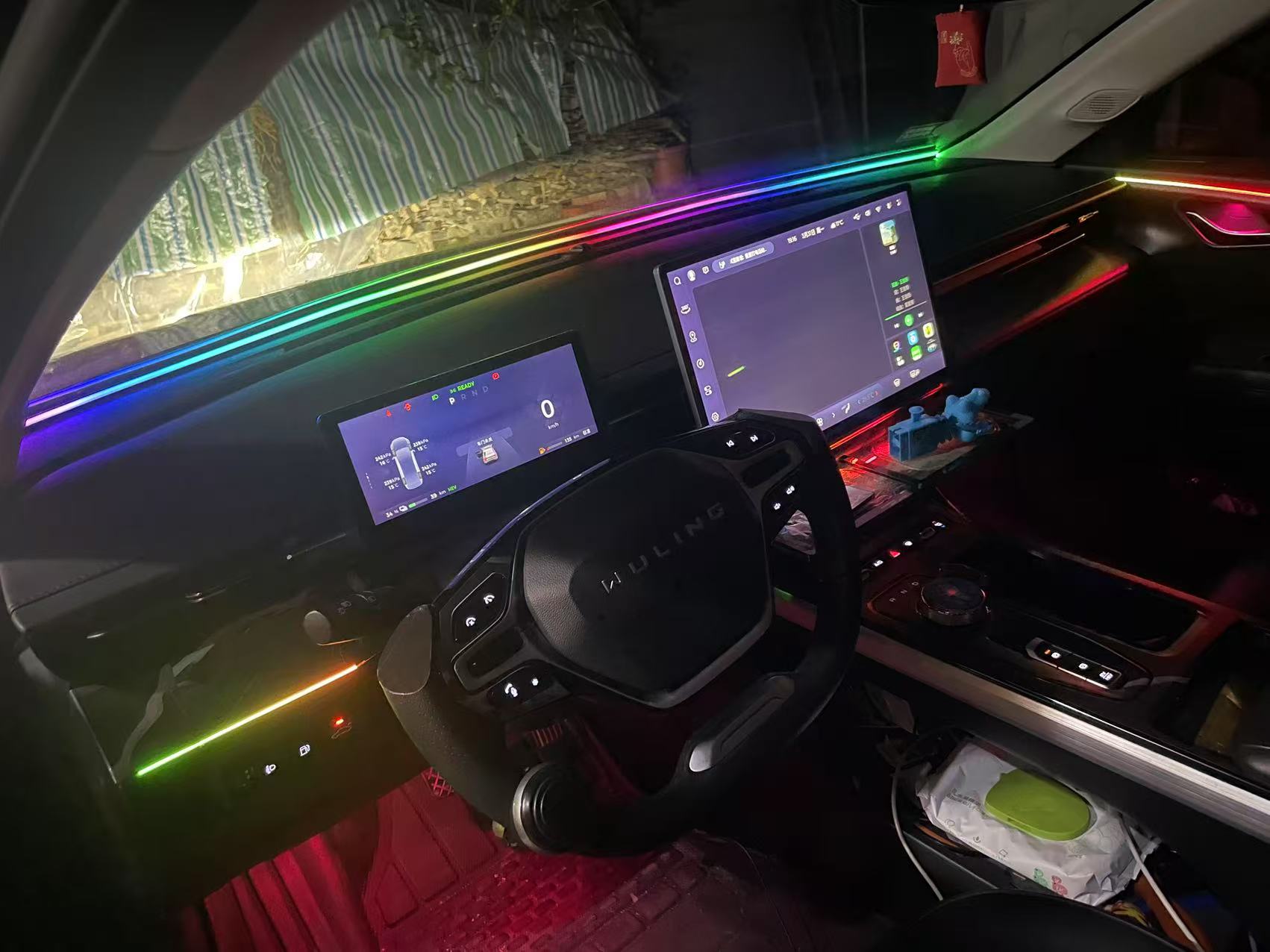 五菱星光专用前挡风玻璃密封条氛围灯仪表台内饰亚克力幻彩氛围灯