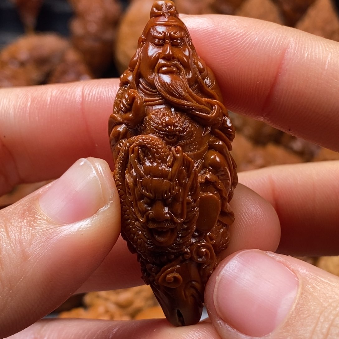 橄榄核手串/手链2.2陈航君 龙关公吊坠 不接定制