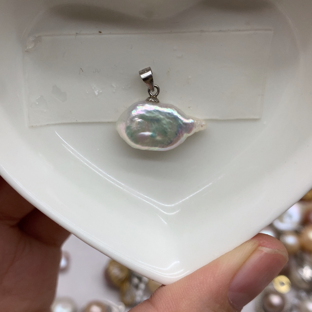 淡水珍珠银S925镶嵌颈饰