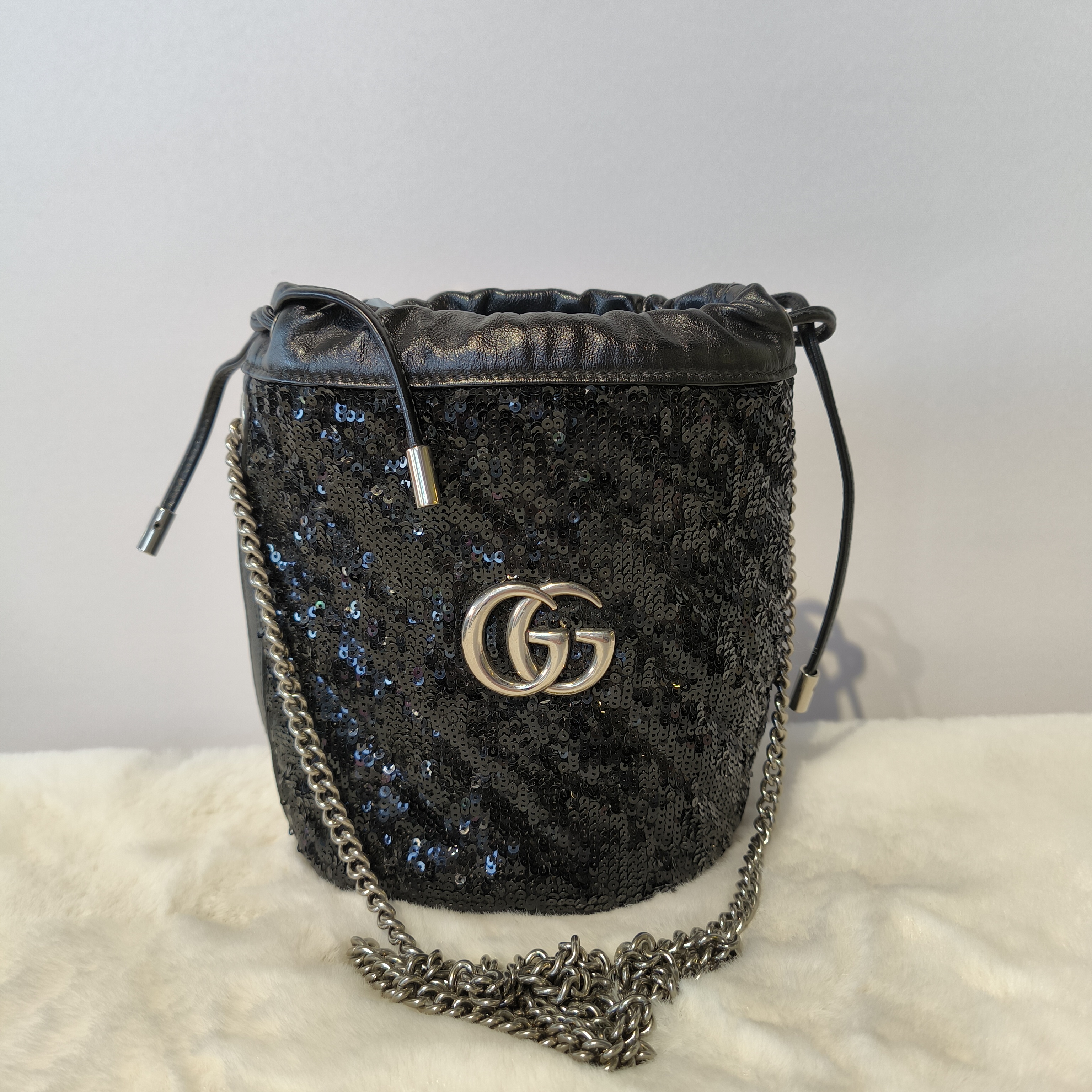 99新 GUCCI/古驰 魔镜SY/古驰亮片小水桶