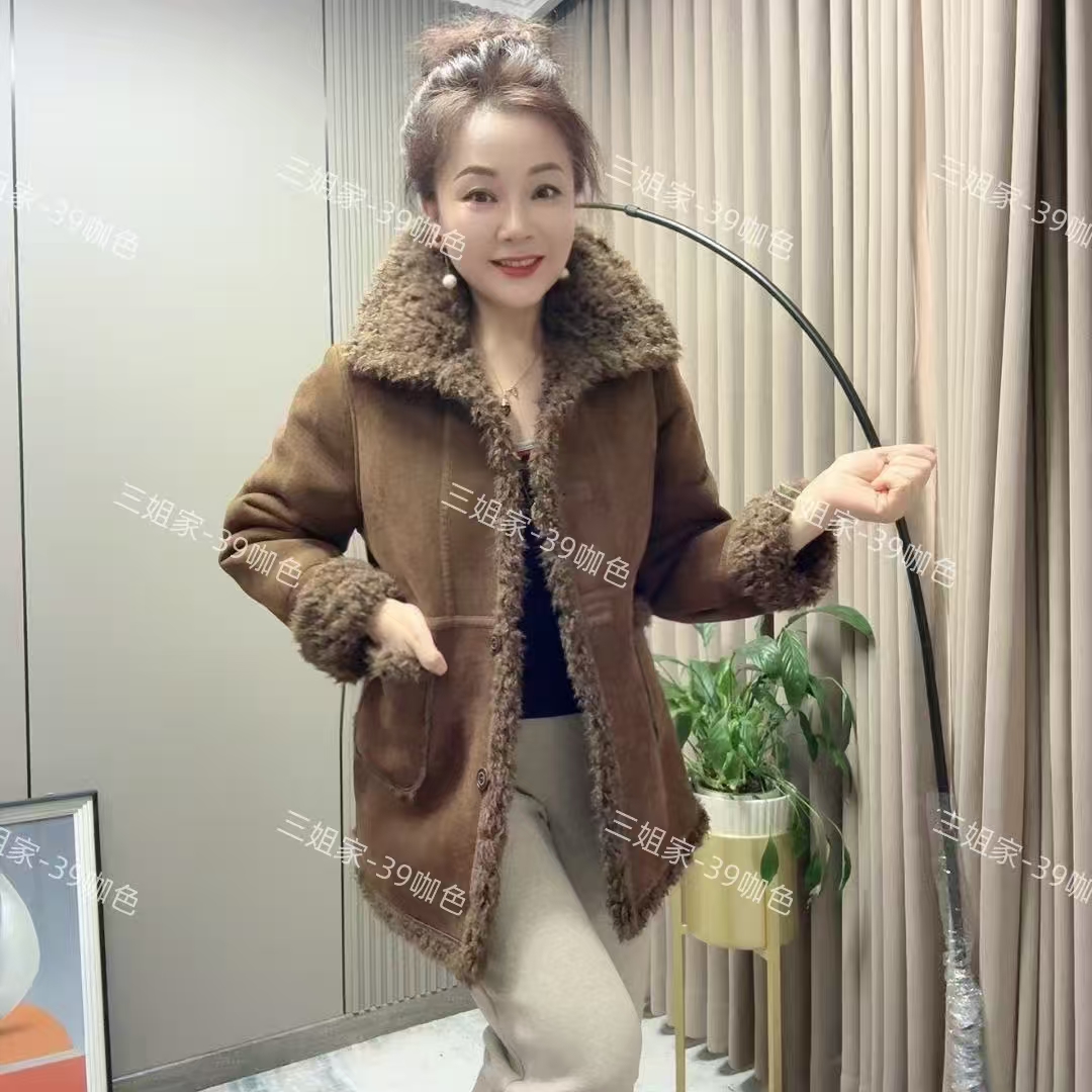 39冬季新款时尚百搭加厚中长款长袖外套
