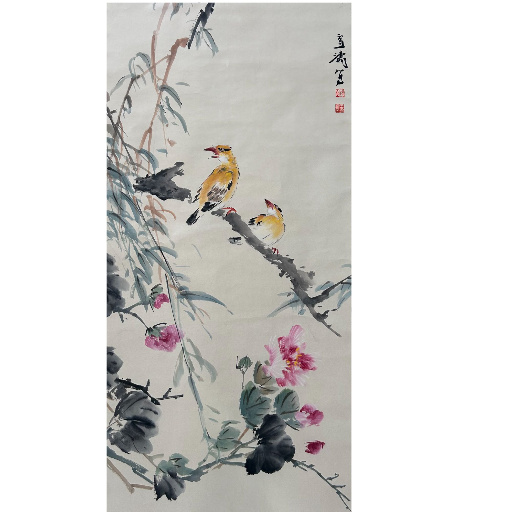 4-093 花鸟 尺寸97*49 纸本立轴