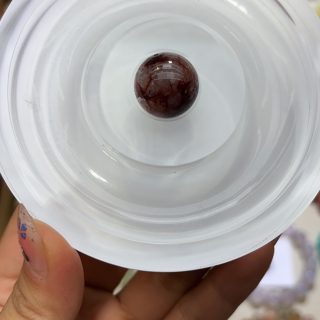 石英石非金属红色单珠diy