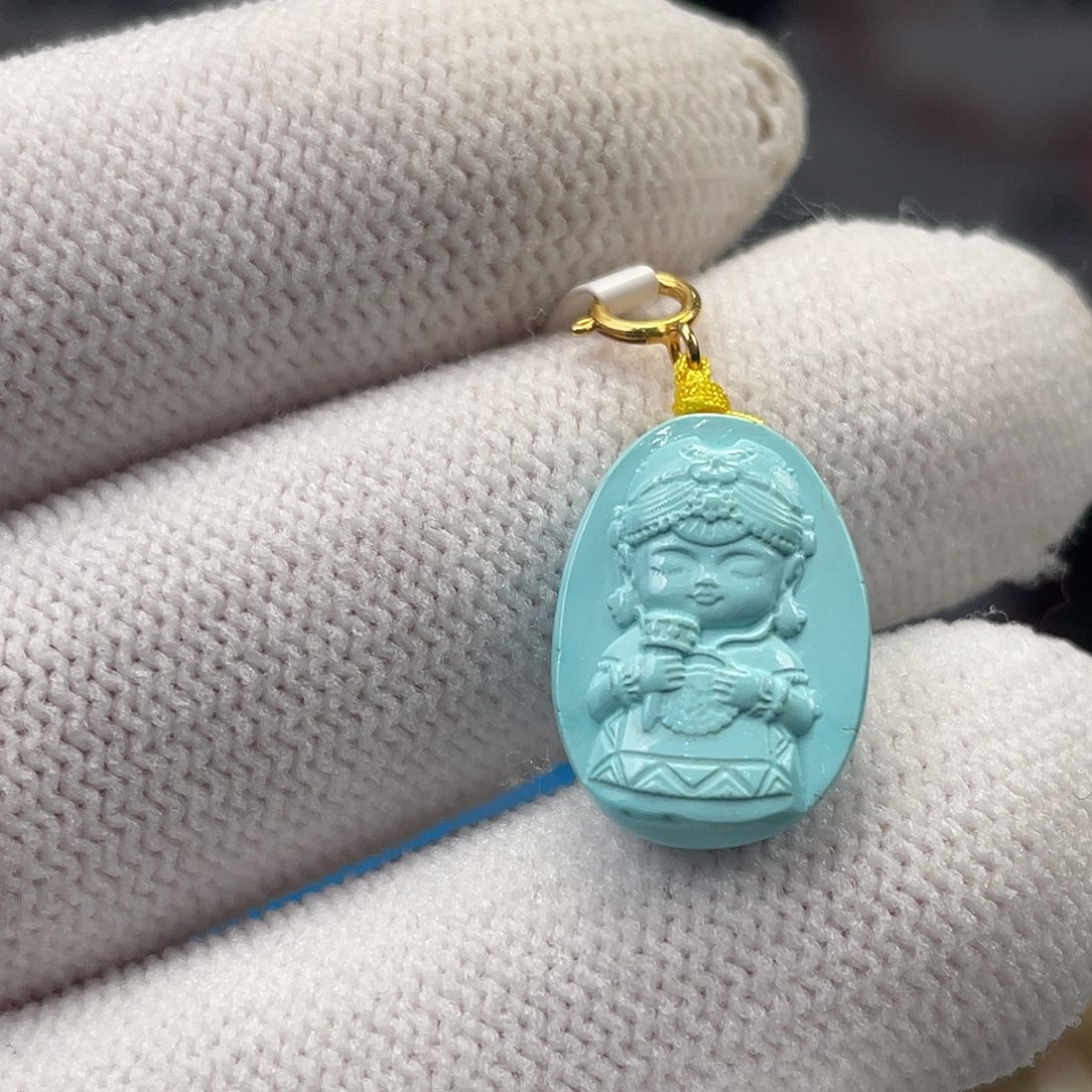 绿松石未镶嵌挂件