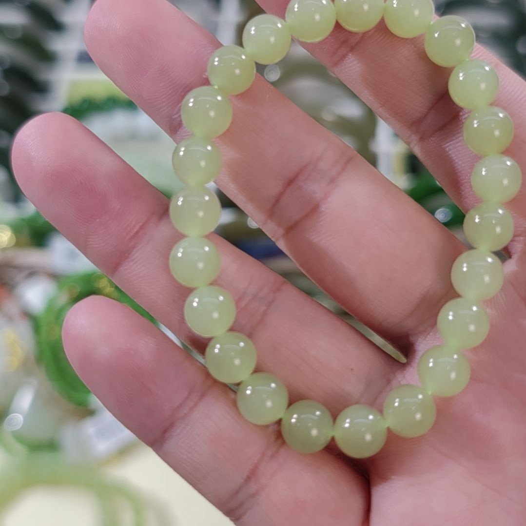 和田玉未镶嵌手链卡8葡萄肉色和田玉手串×1