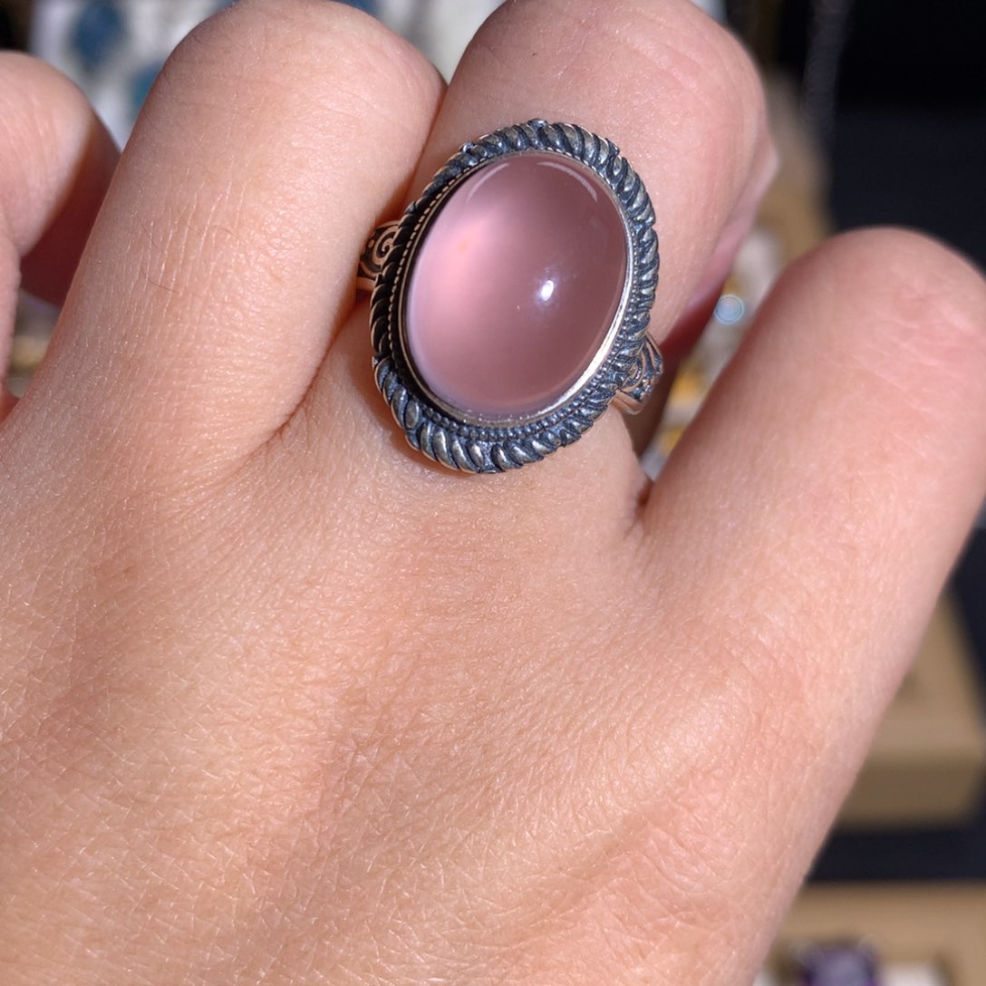 【闪购商品】水晶戒指银S925镶嵌橡****泪戒指