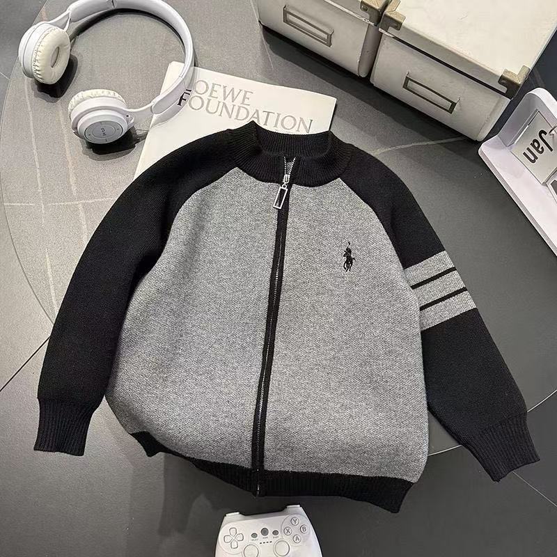 【专柜童装亲子款】男童毛衣开衫外套2025时尚韩版拉链洋气刺绣针织