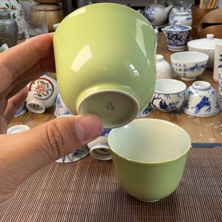 瓷片青花瓷器杯子茶具