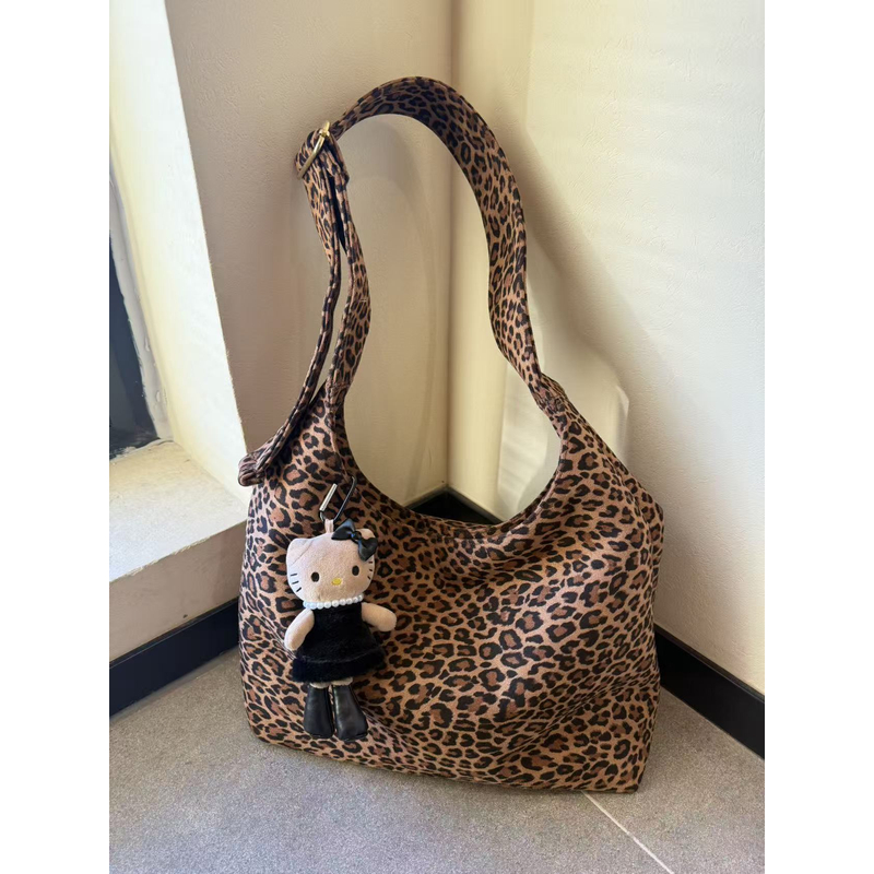 豹纹包包女大容量2025新款秋冬复古休闲单肩斜挎包爆款通勤托特包