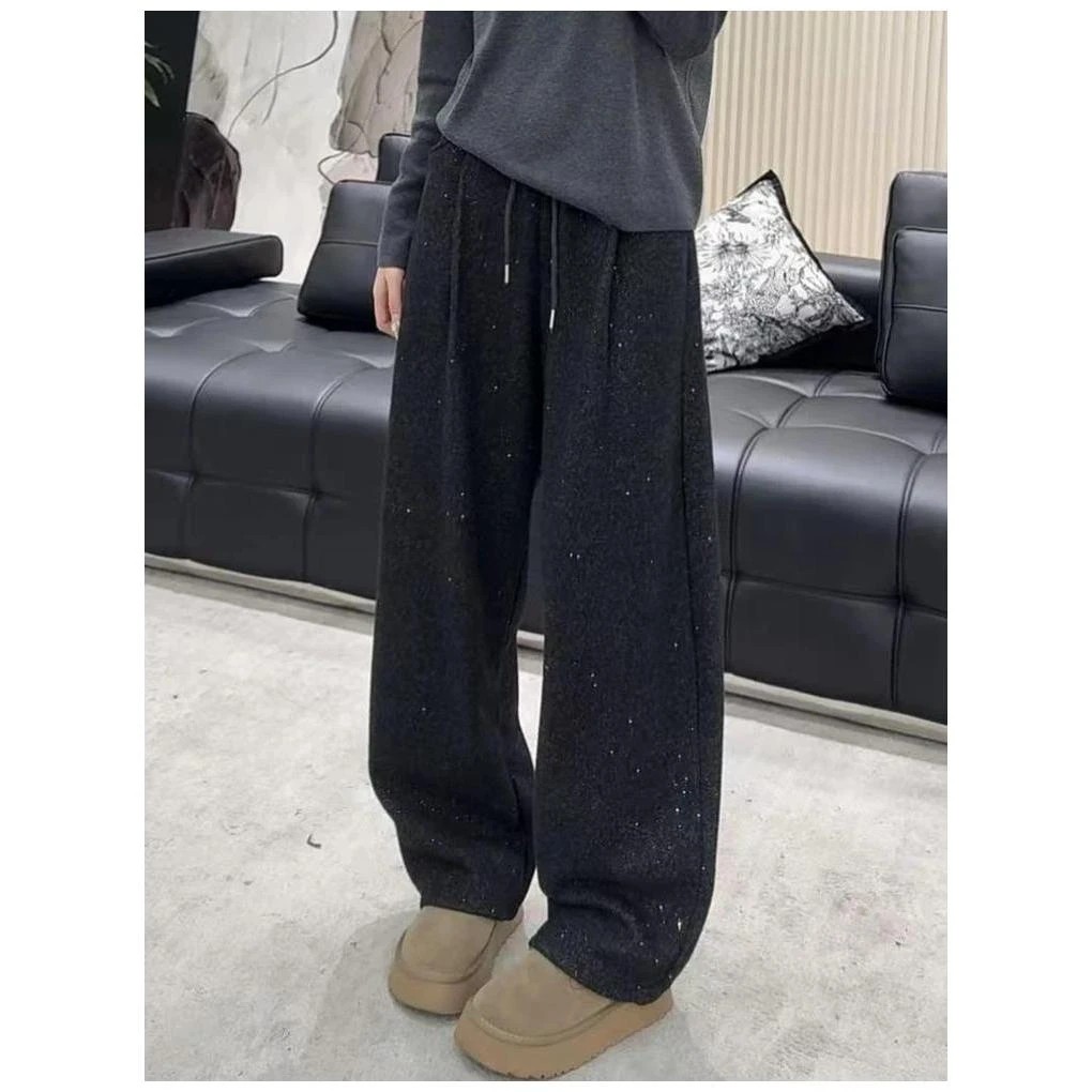 阔腿裤秋冬直筒裤极简风休闲裤秋季直筒百搭运动垂感