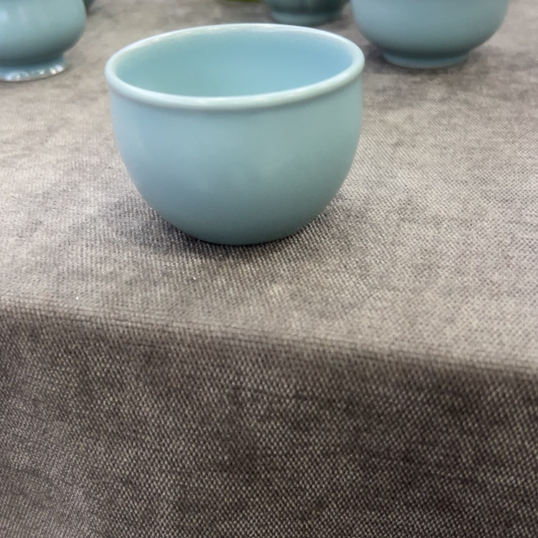 杯仿古天青手工风水缸杯微瑕