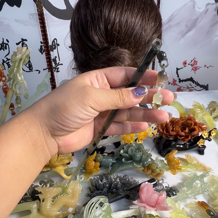 未镶嵌蛇纹石玉发饰