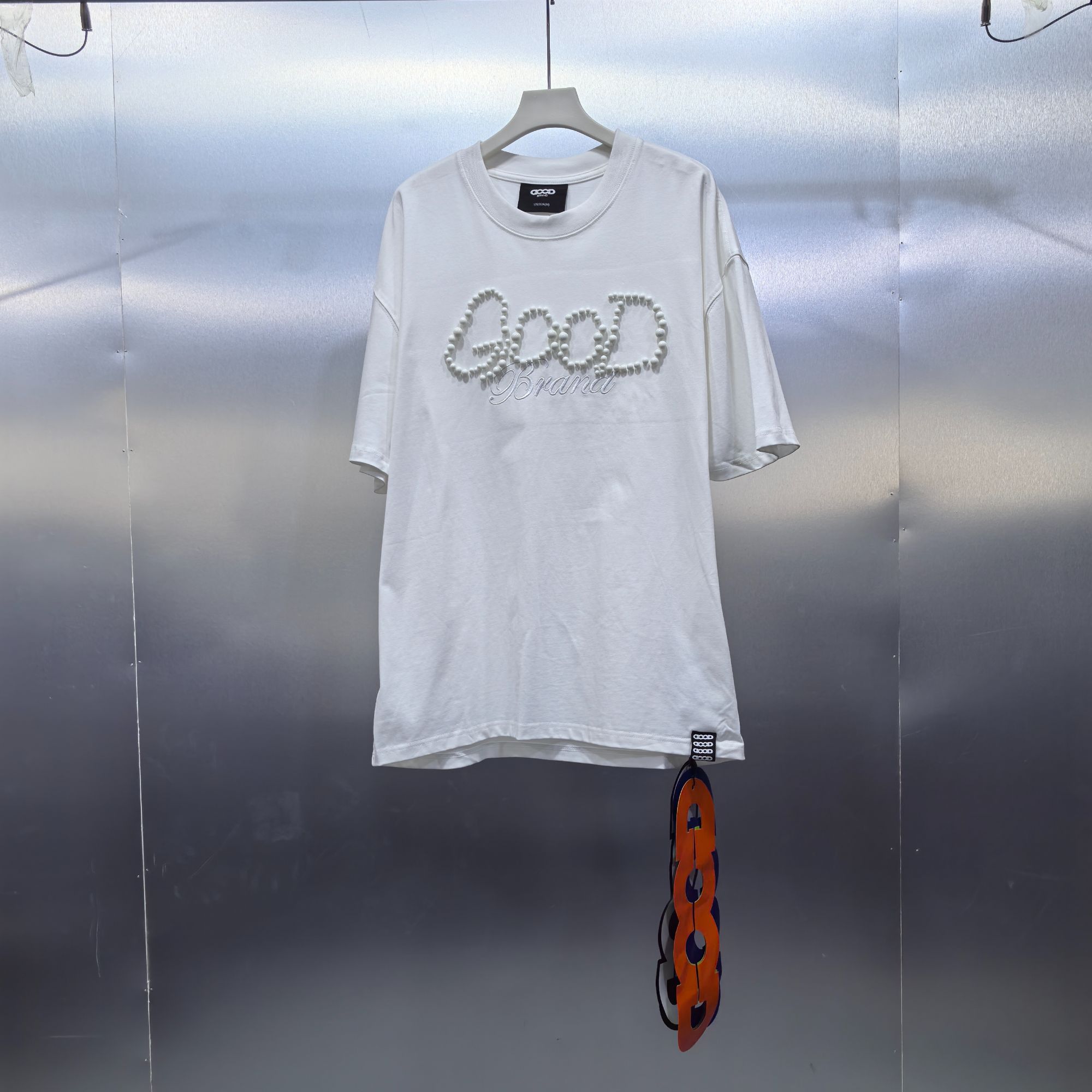 X01-62713-GOO夏季纯色珍珠GOODLOGO潮流短袖