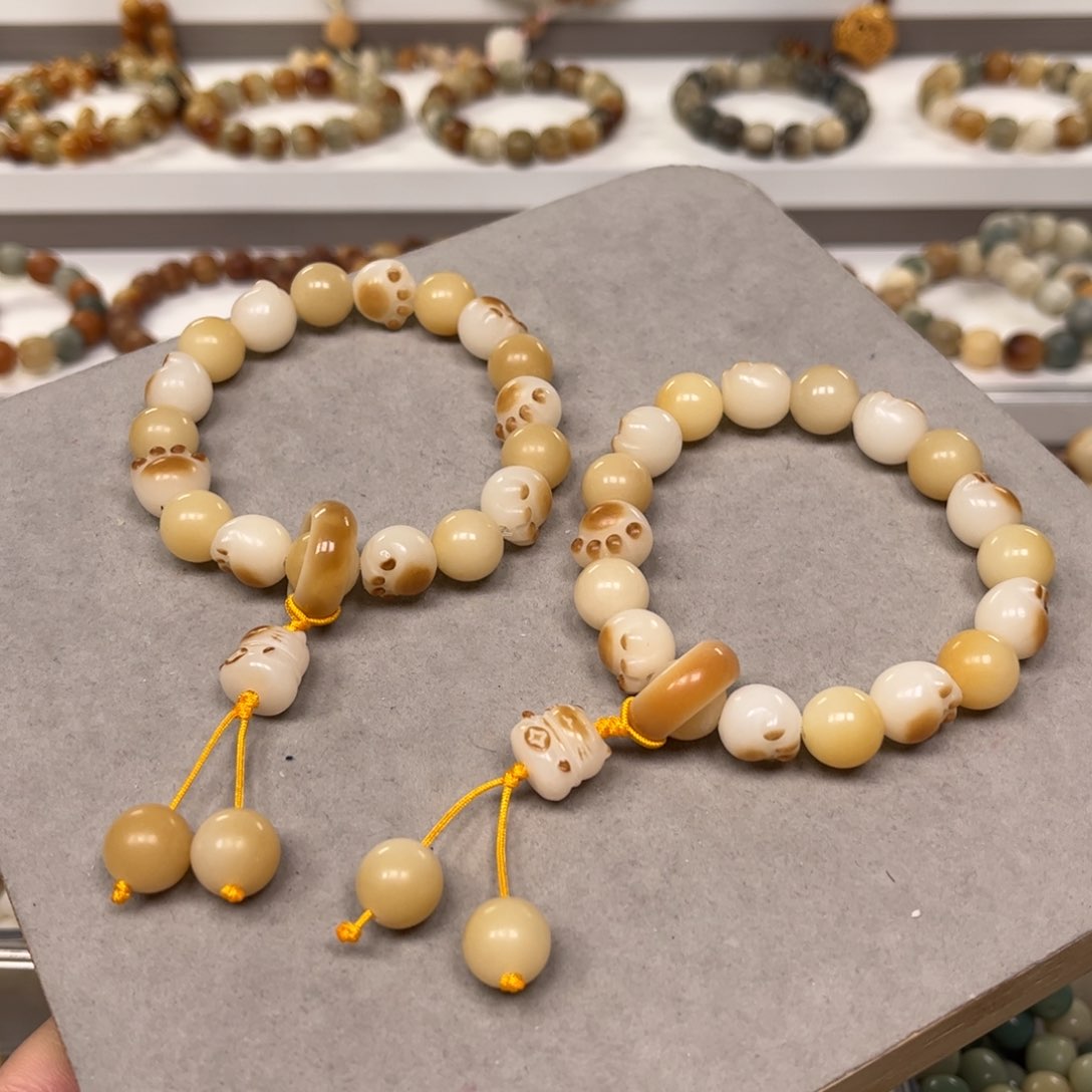 白玉菩提手串猫爪炭烤手串