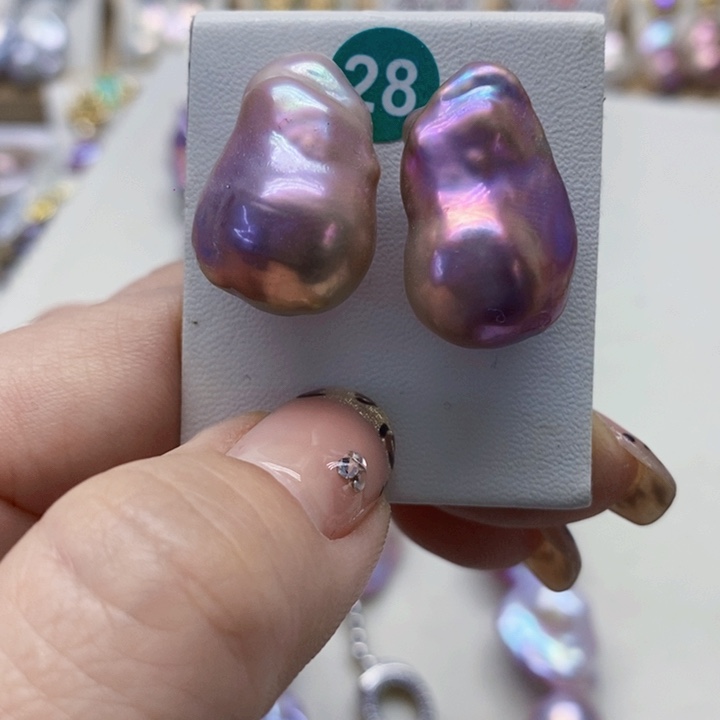 银S925镶嵌耳饰淡水珍珠