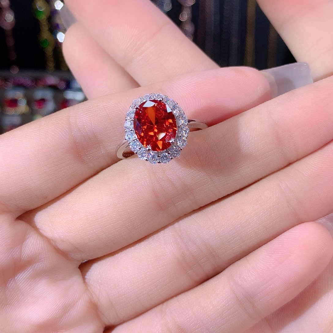 银S925镶嵌戒指碧玺白810