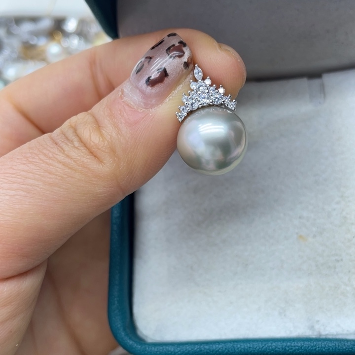 海水珍珠吊坠(不含链)银S925镶嵌