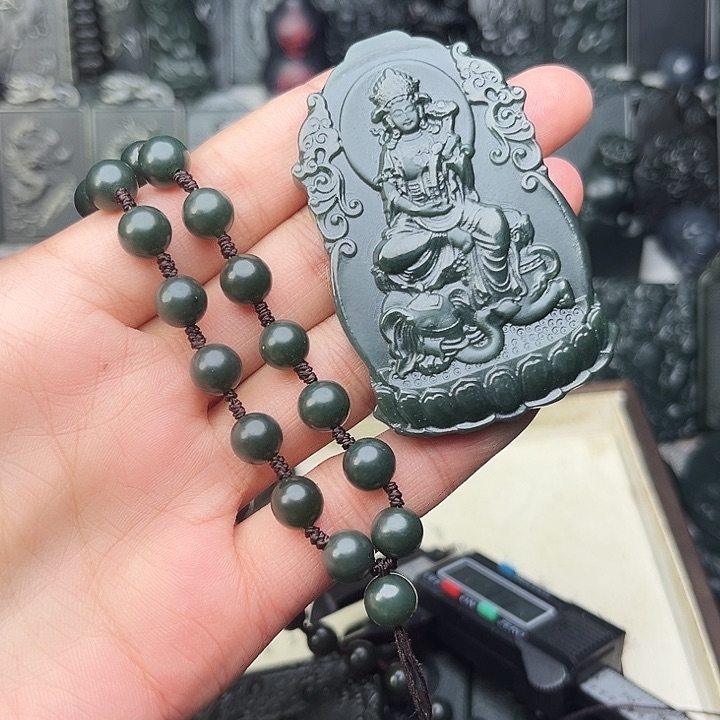 和田玉（青玉）颈饰未镶嵌小***阳