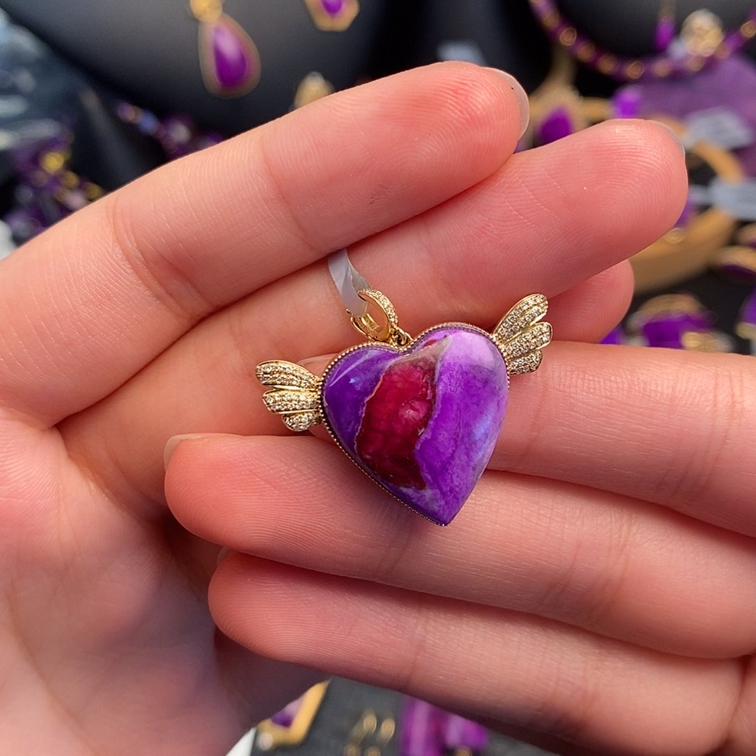 苏纪石（舒俱来）吊坠18K金镶嵌