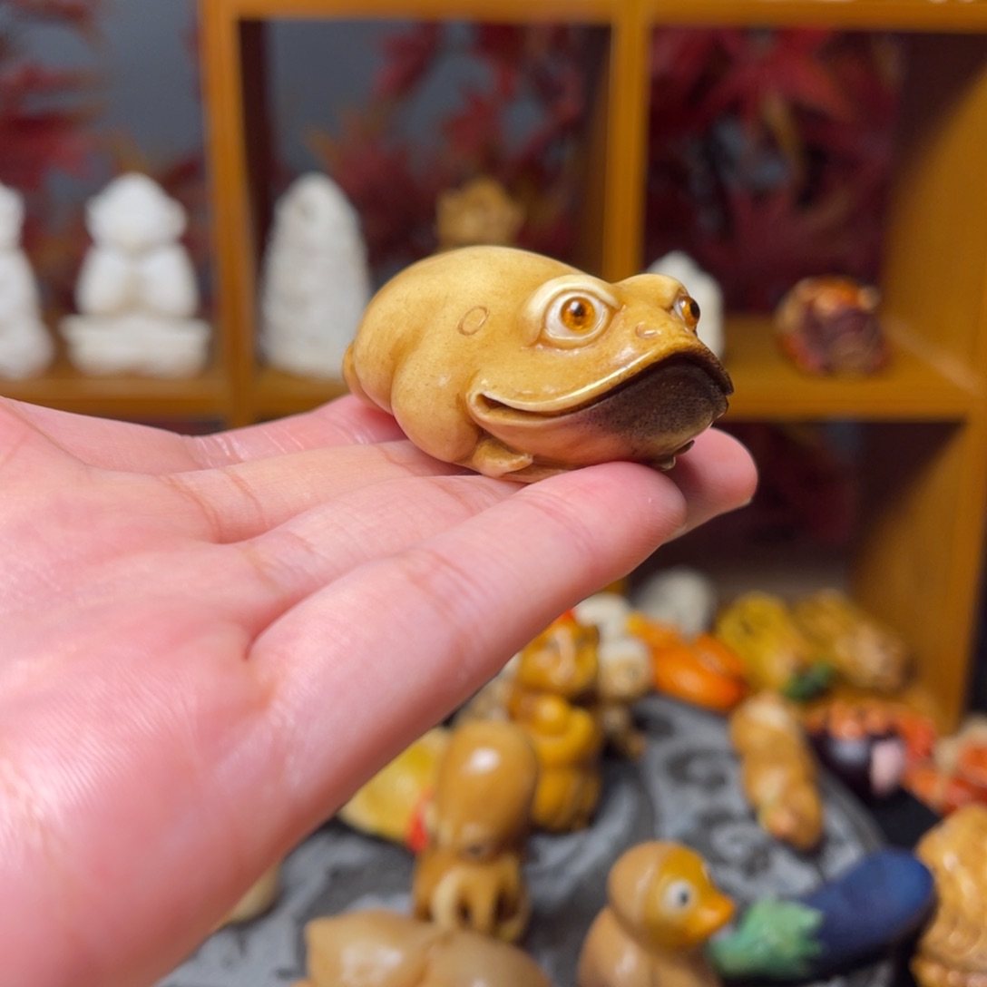 鹿骨吊坠混*吝精工金蝉手把件