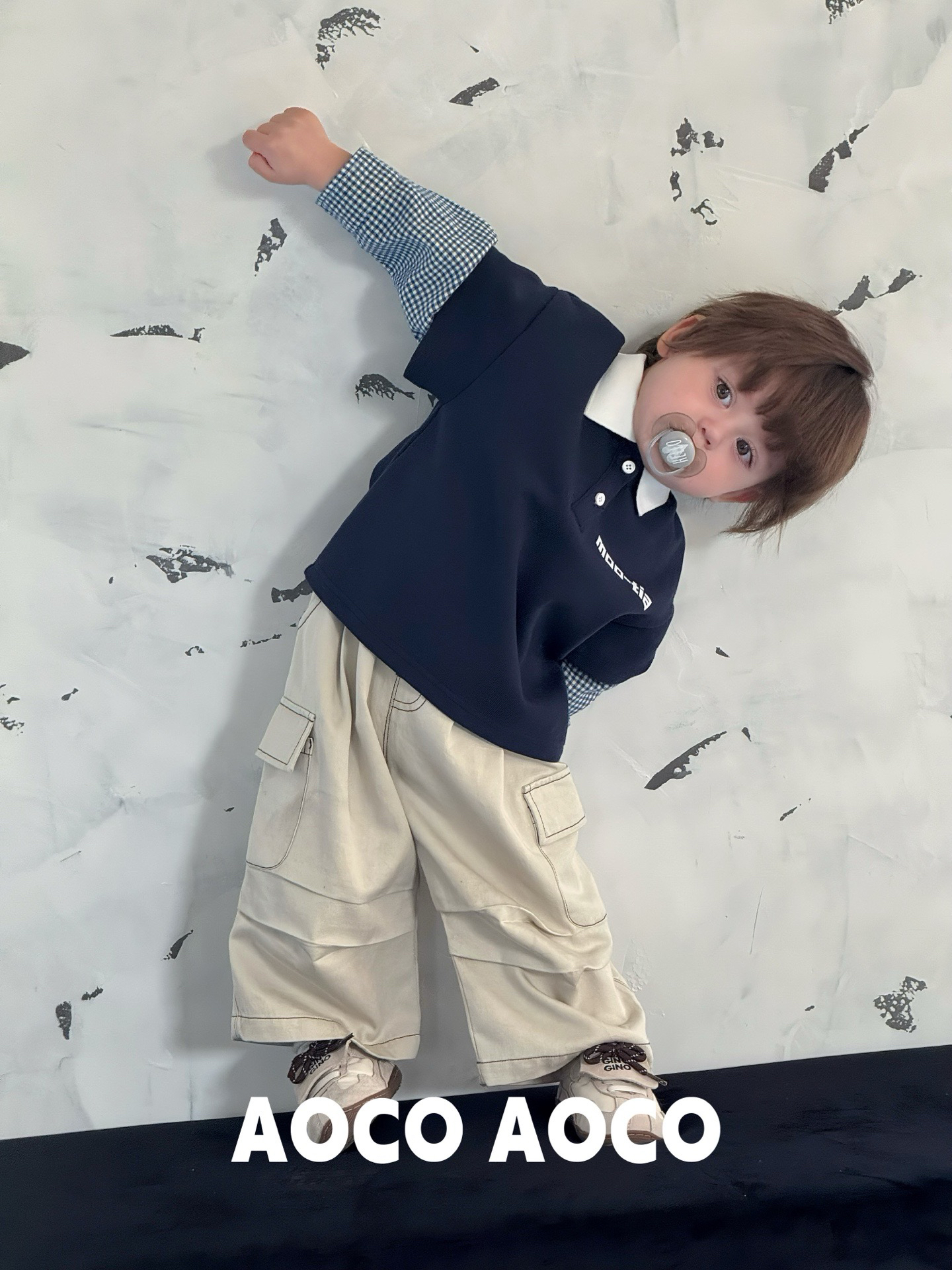 <105开头>2025秋奶Aoco三个院丸纸右子婴童服饰清货不退换