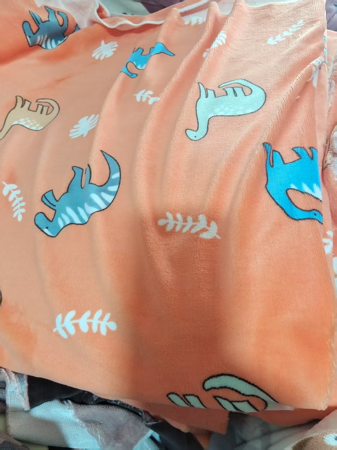 田园风控温绒毯绒毛毯浴巾被子保暖绒布料264米幅宽