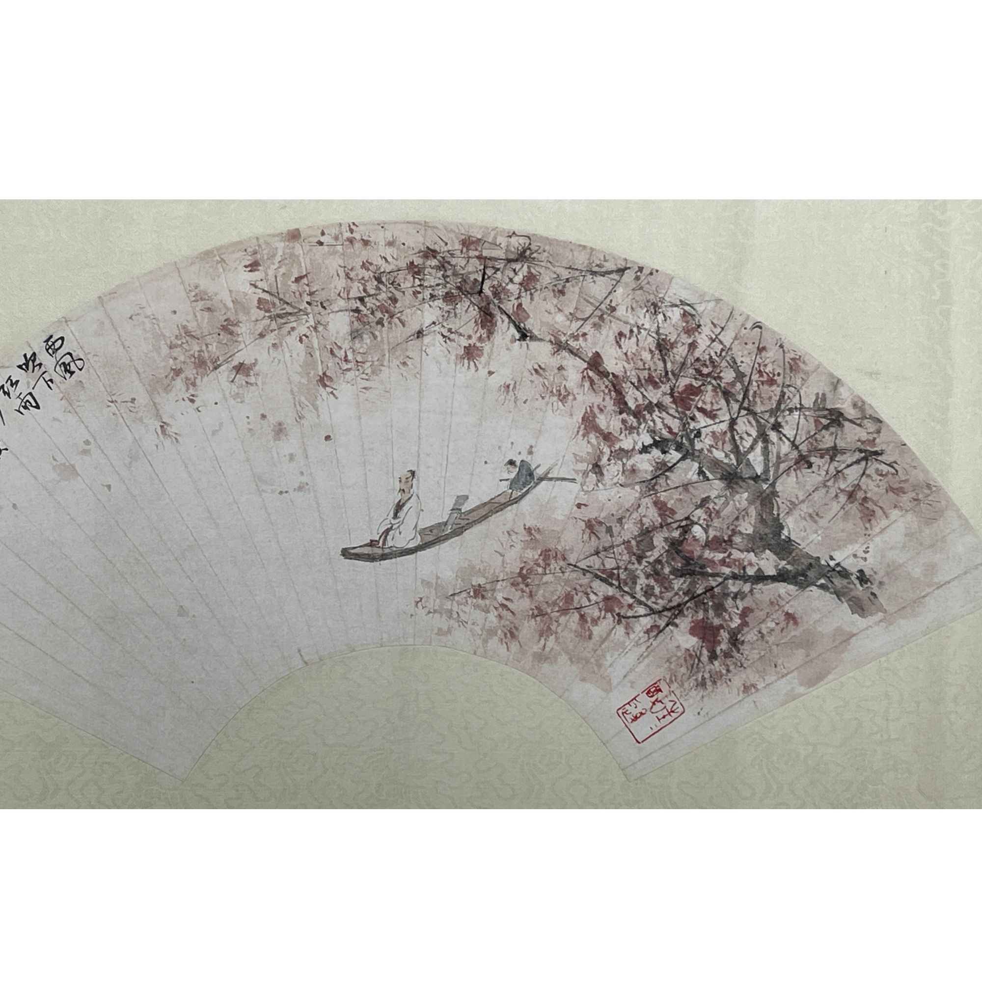 LOT.92 《西风吹夏红雨来》19*59cm 纸本设色扇面