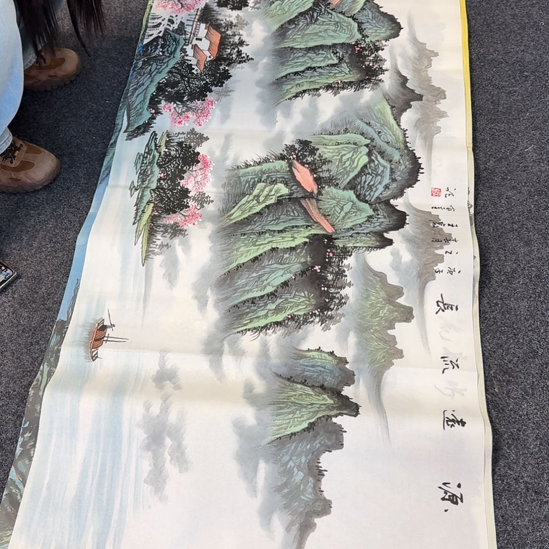 纯手绘国画作品好看小六尺