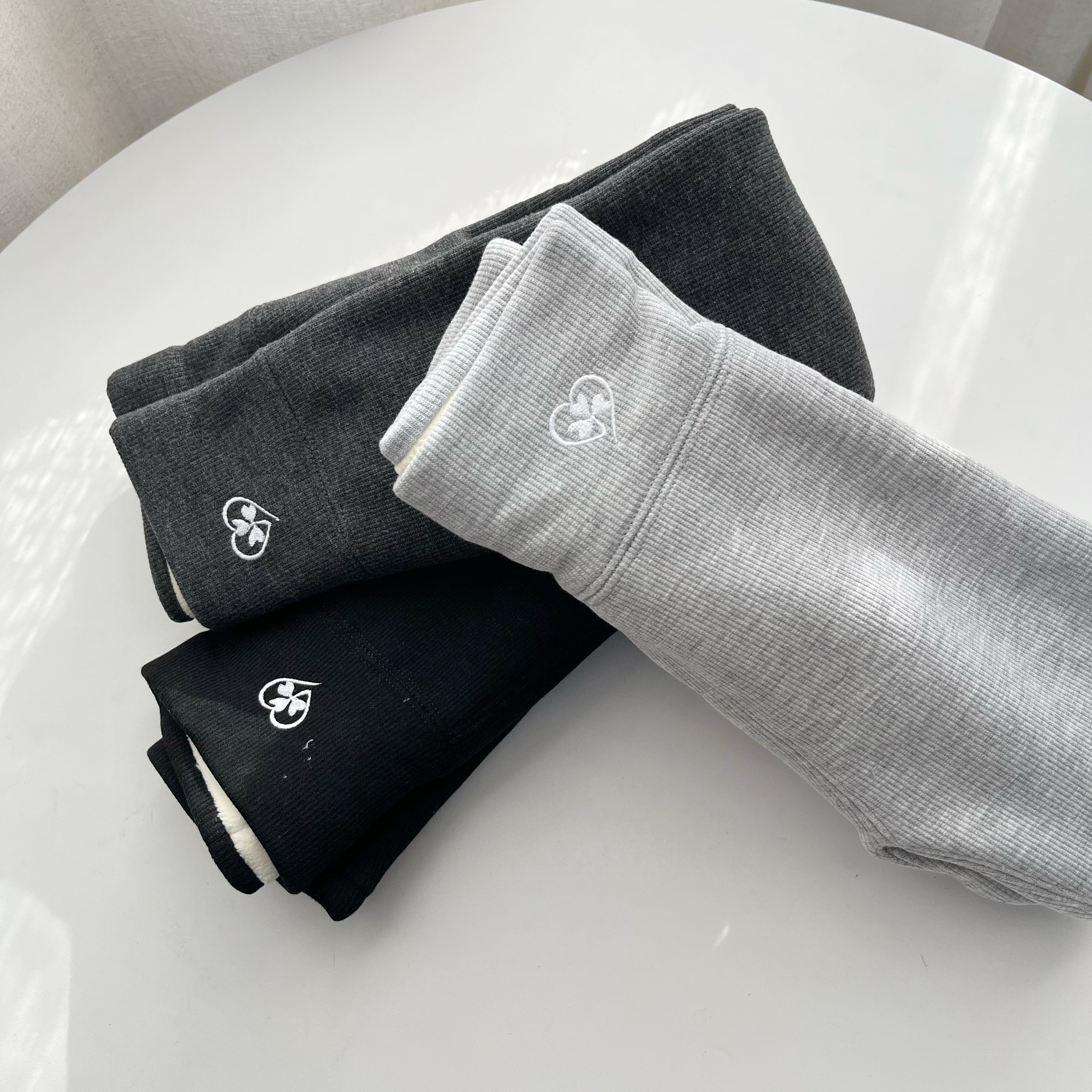 儿童冬季加厚刺绣宽腰中大童保暖裤 311