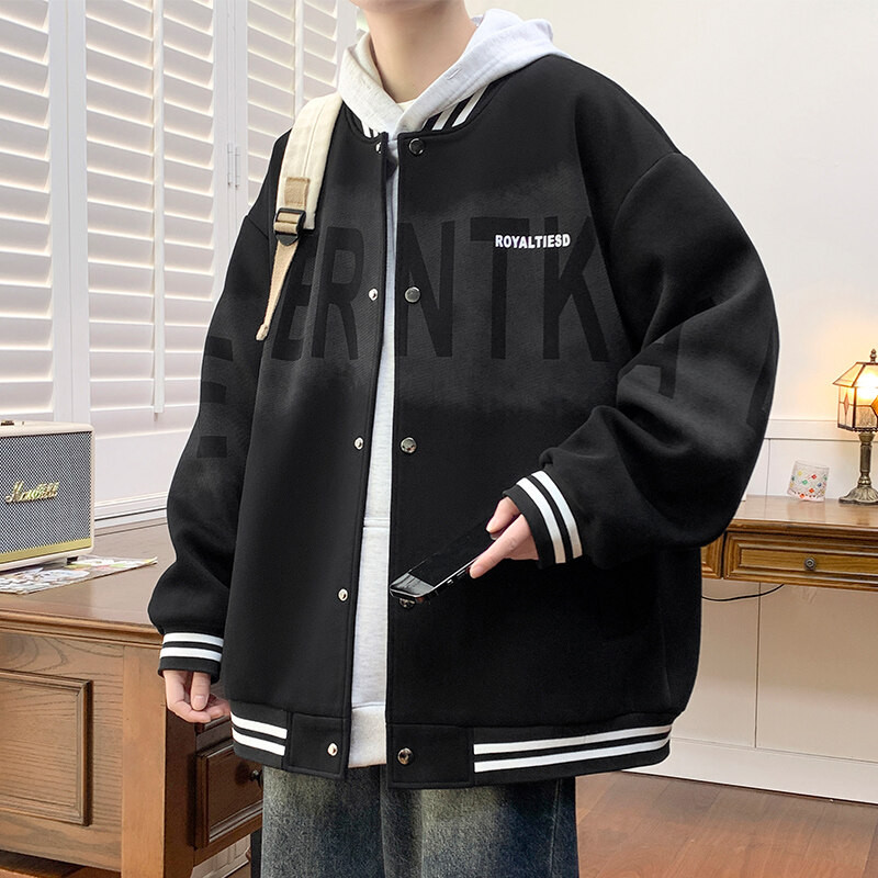2025休闲秋季新款学生时尚青少年立领棒球服数码印花夹克男外套