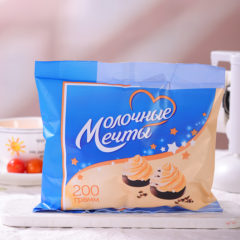 【200g*6袋】俄罗斯原装进口柳波维牌牛奶梦巧克力夹心糖美味零食