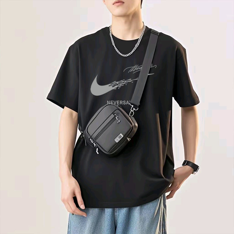 002联名款潮牌T恤男女同款时尚百搭圆领印花t恤短袖灰泼墨勾