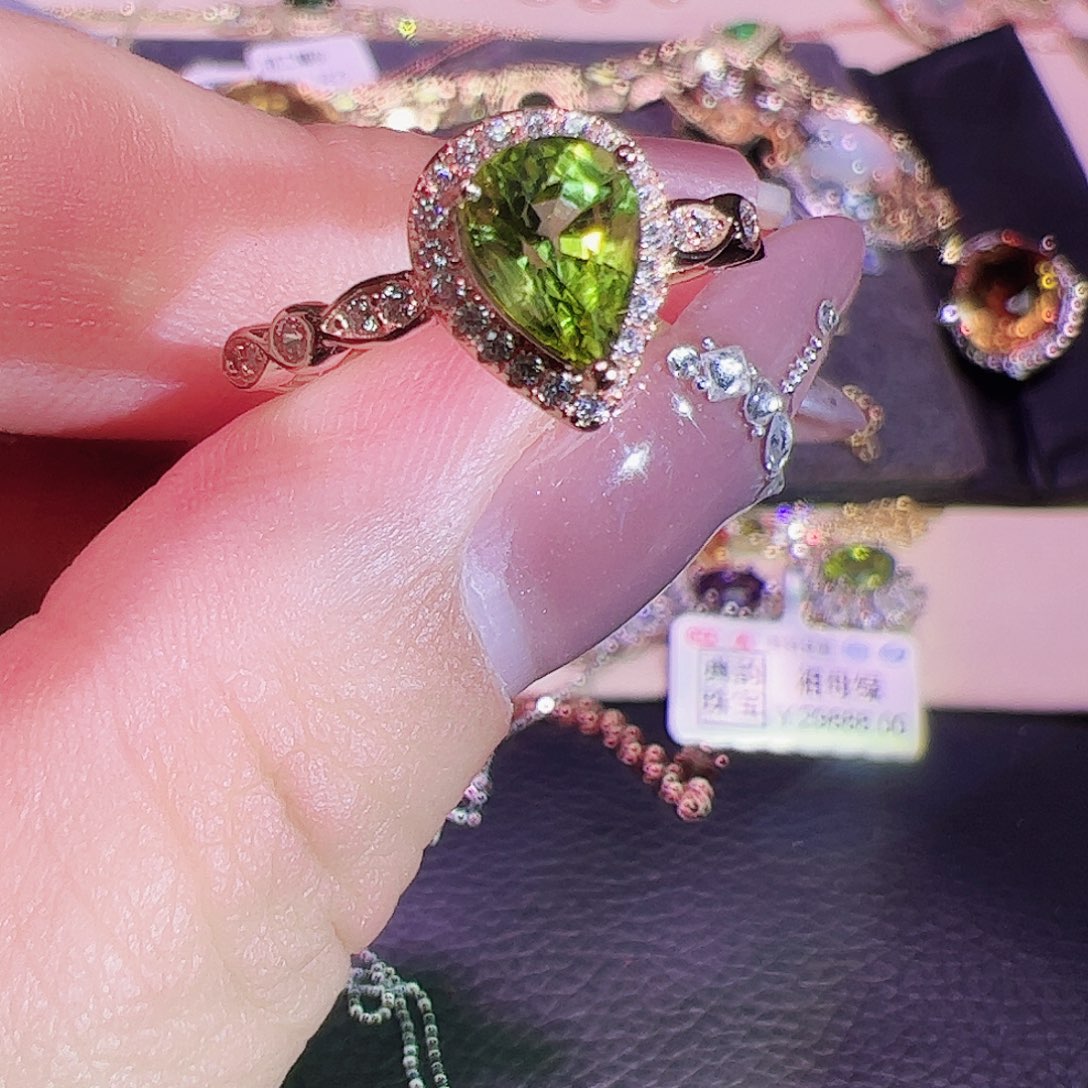 碧玺碧玺戒指银S925镶嵌