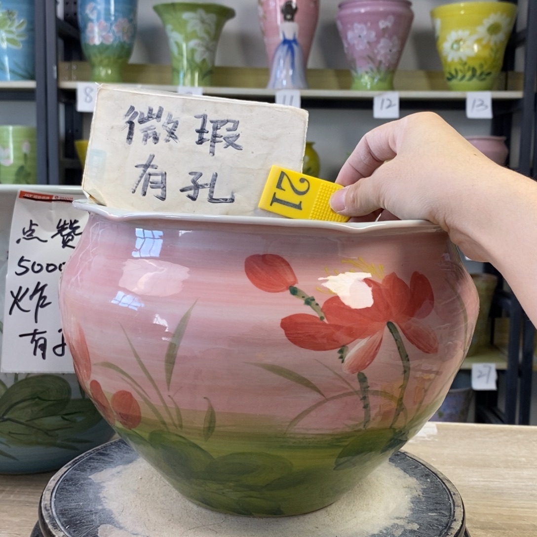 景德镇手工手绘陶瓷花盆