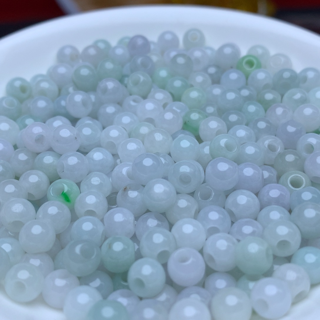 【闪购商品】翡翠手链未镶嵌卡6大孔珠100个