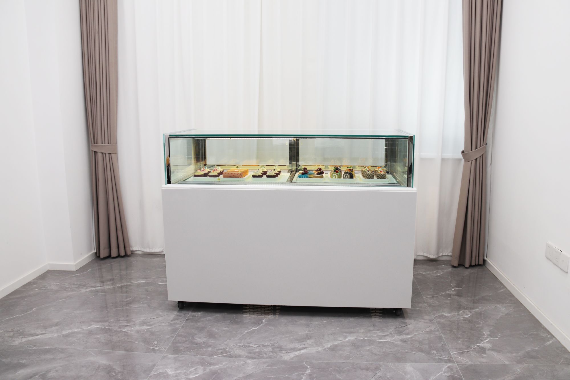 精品柜水果甜品蛋糕柜无边框展示柜玻璃立式保鲜多功能小型展示柜