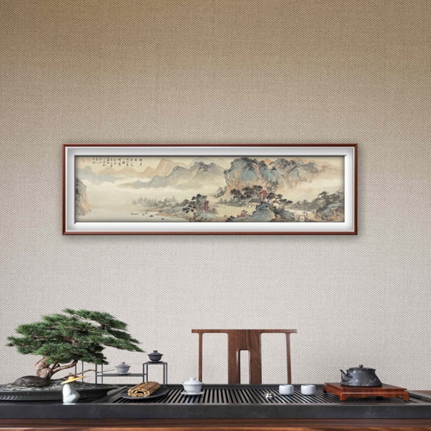 查树仿古山水书房茶室挂画适合中式客厅中式家居