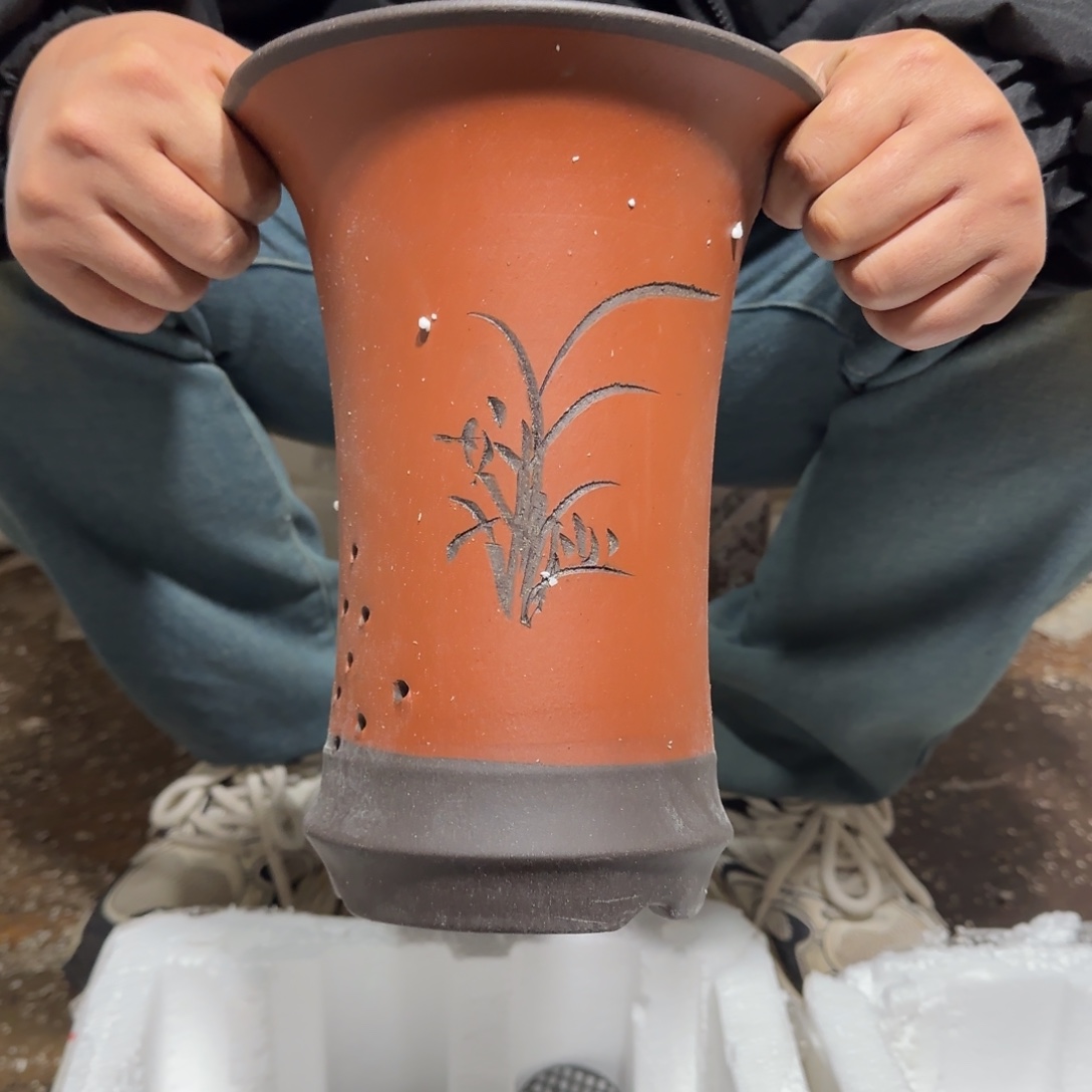 紫砂花盆瑕疵是我最