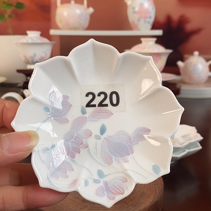 杯垫手绘釉下彩高温