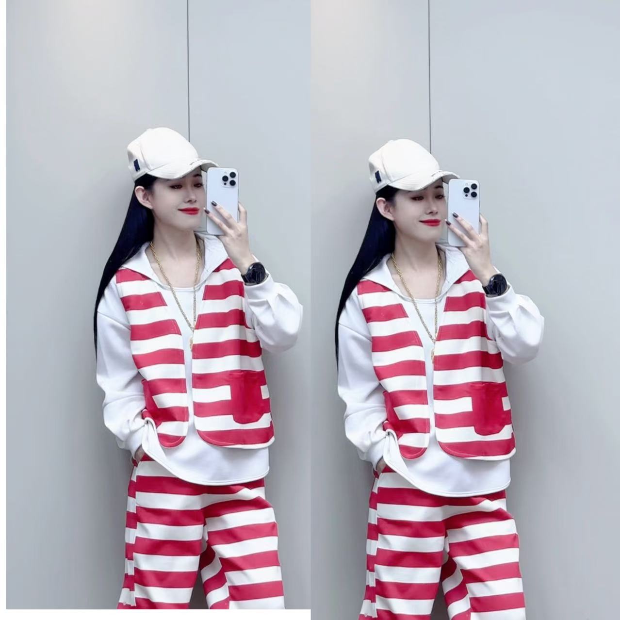 春秋款个性条马甲