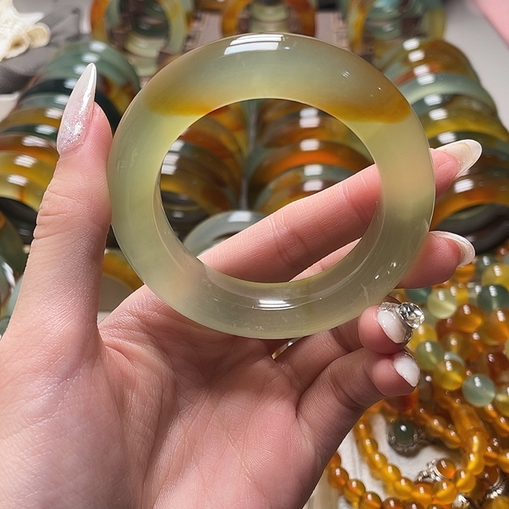 蛇纹石玉未镶嵌手镯51.4