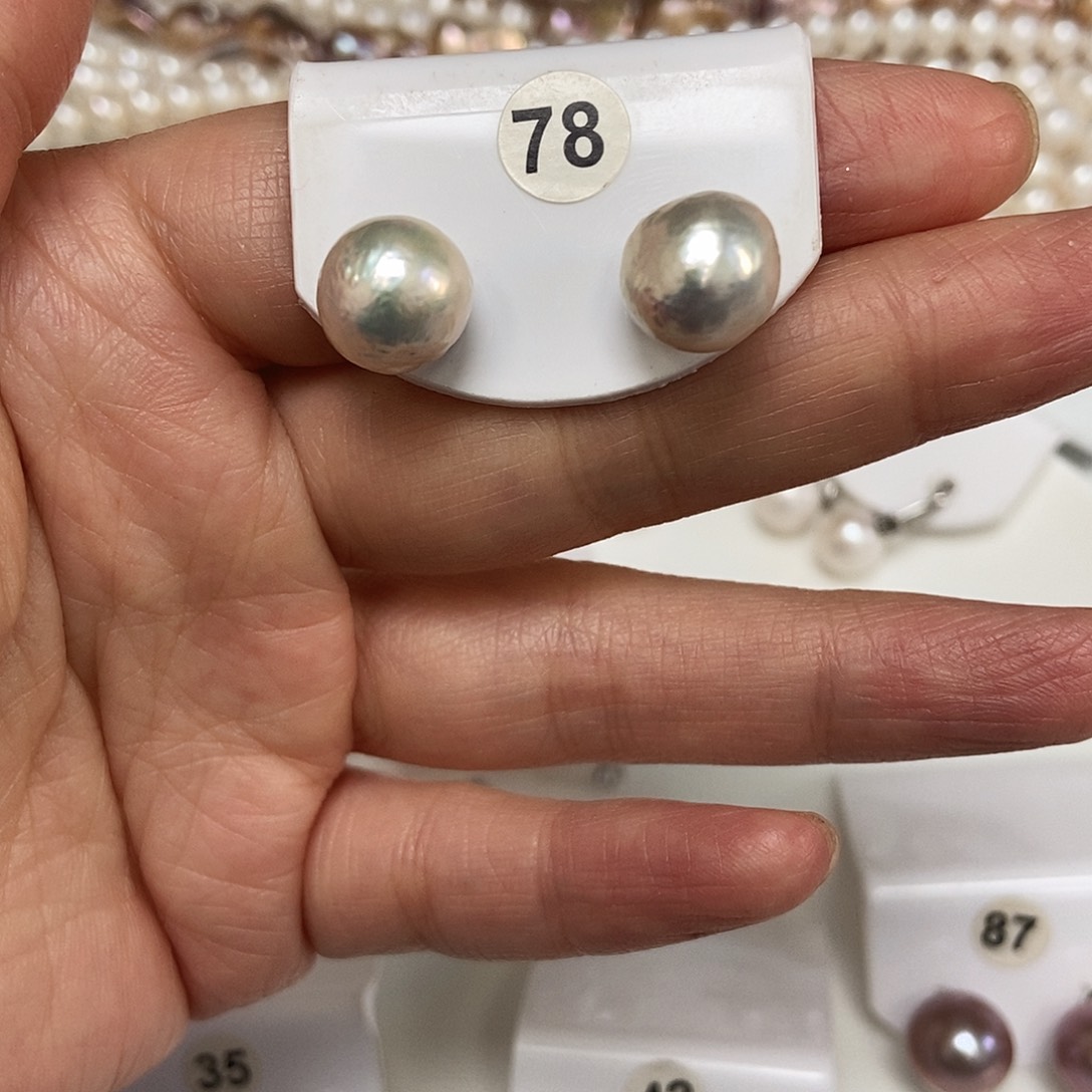 耳饰淡水珍珠银S925镶嵌