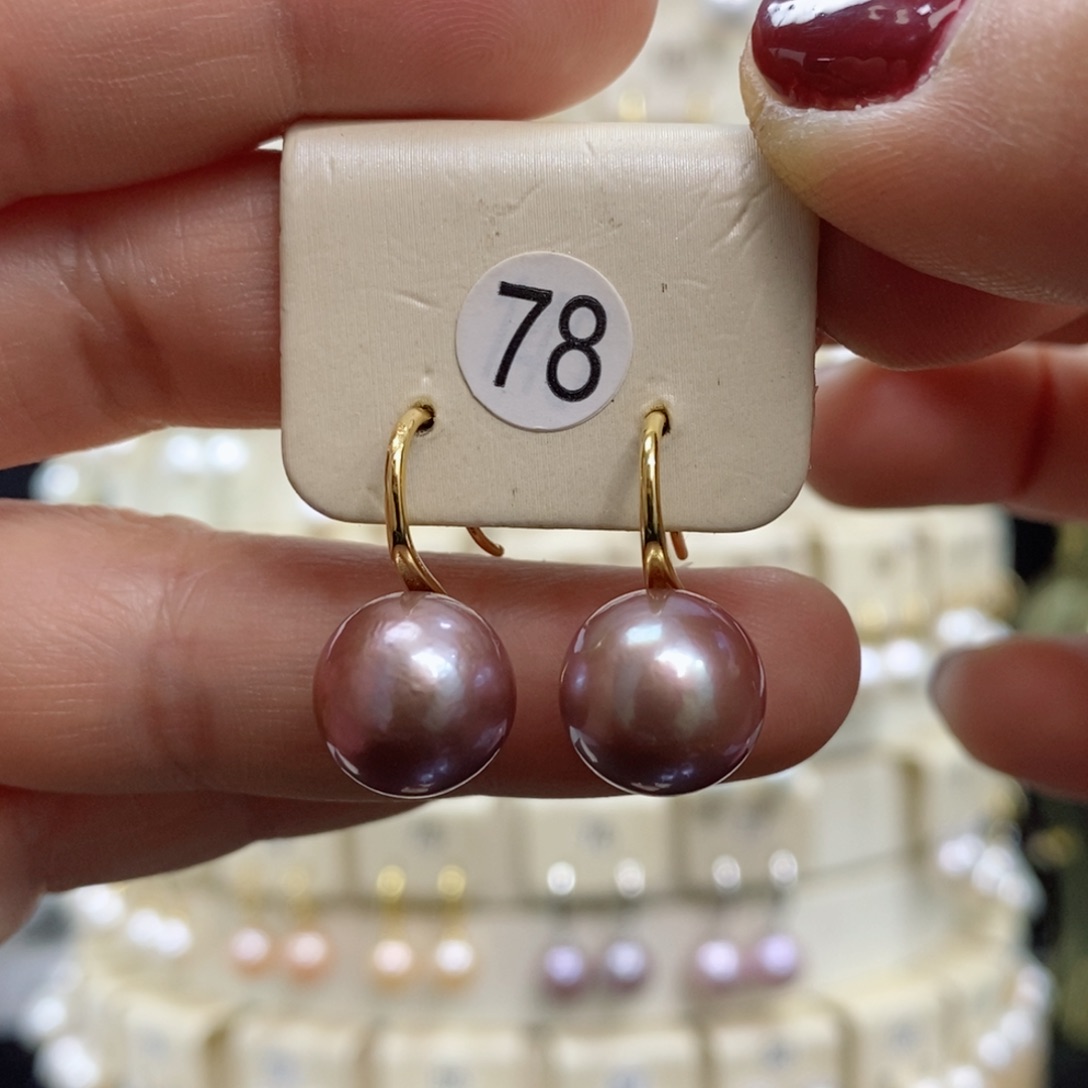 淡水珍珠耳饰银S925镶嵌