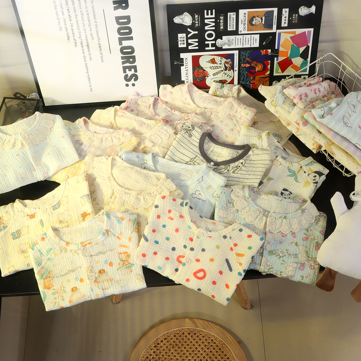 家居服套装春秋吸汗女童装薄款短袖家居服女童睡衣空调服